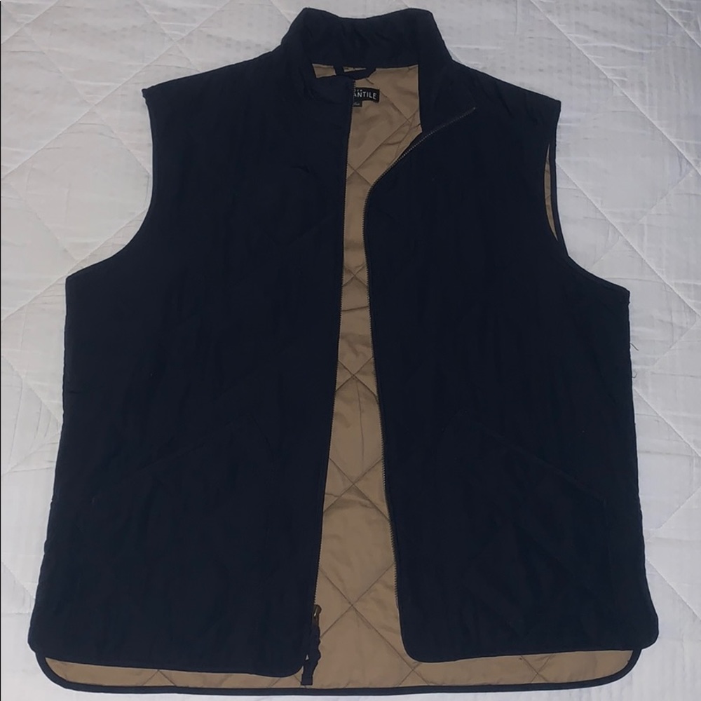 J Crew Mercantile navy quilted vest L